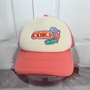 American Eagle “COKE” Patches Pink Mesh Cap - Like New